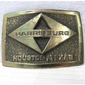 VINTAGE 1970s **HARRISBURG** HOUSTON TEXAS BUCKLE Great American Buckle Co